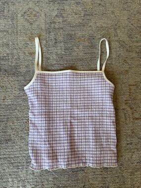 Wilfred Lavender Gingham Cami with White Trim